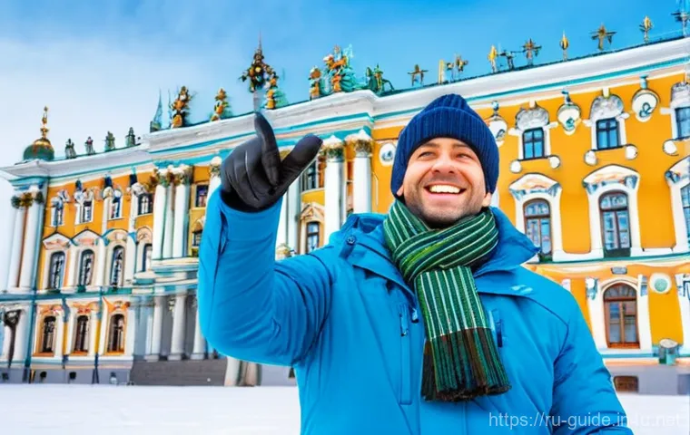 관광통역안내사 직업의 장단점 - **Prompt:** A cheerful male Russian tour guide, in his late 30s, stands smiling enthusiastically in ...