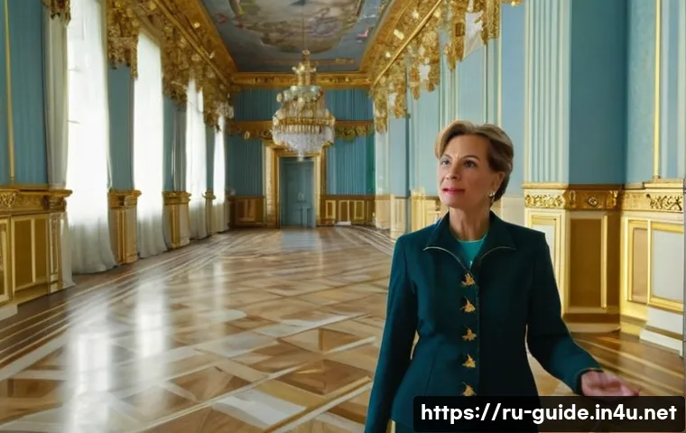 관광통역안내사 근무 환경과 생활 - A professional female tour guide, dressed in smart, contemporary business casual attire (blouse and ...